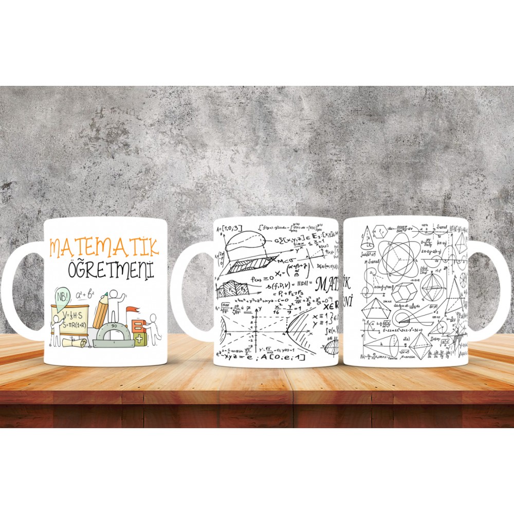 Matematik Öğretmenlerine Özel Tasarımlı Baskılı Kupa Bardak – MiksHediye