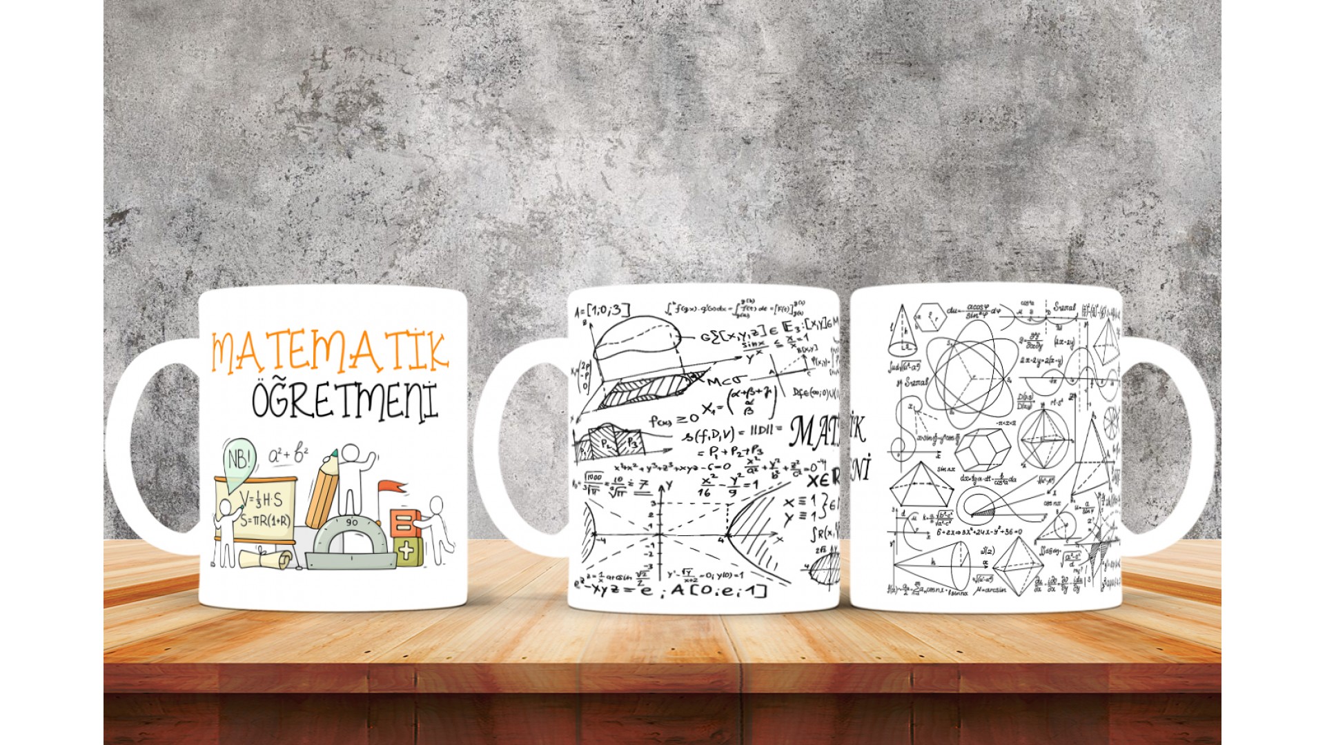 Matematik Öğretmenlerine özel baskılı seramik kupa bardak