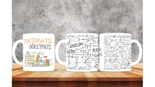 Matematik Öğretmenlerine Özel Tasarımlı Baskılı Kupa Bardak – MiksHediye
