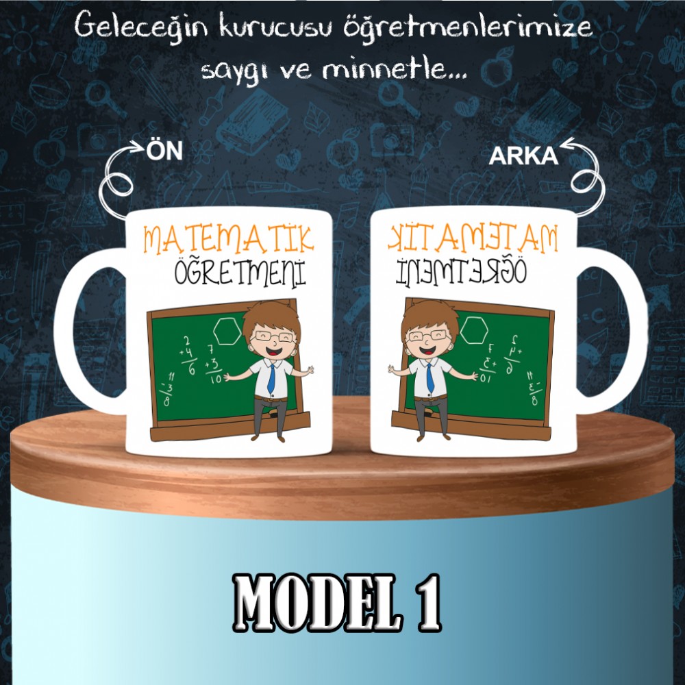 Matematik Öğretmenlerine Özel Tasarımlı Baskılı Kupa Bardak – MiksHediye