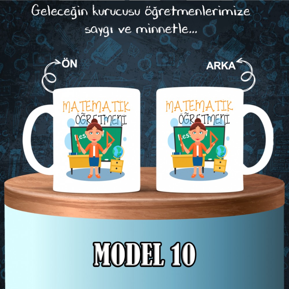 Matematik Öğretmenlerine özel baskılı seramik kupa bardak