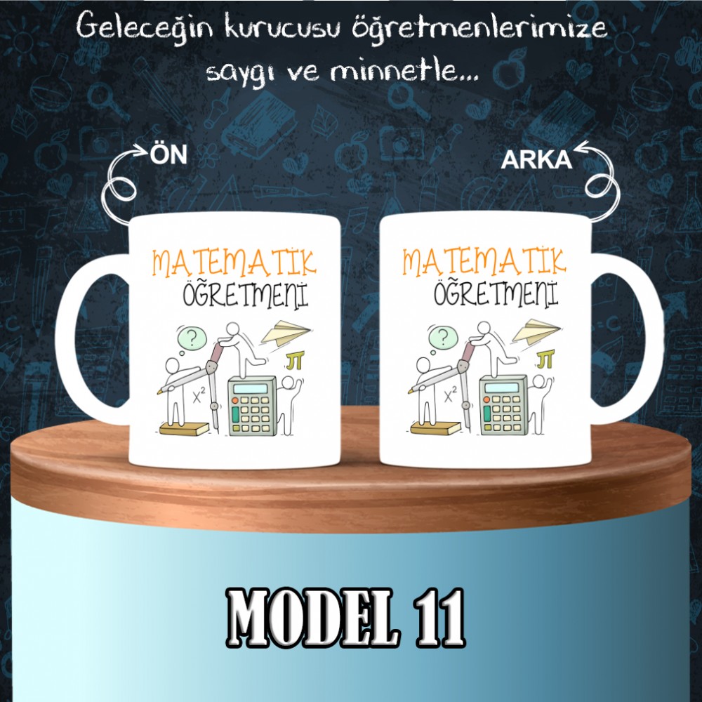 Matematik Öğretmenlerine özel baskılı seramik kupa bardak