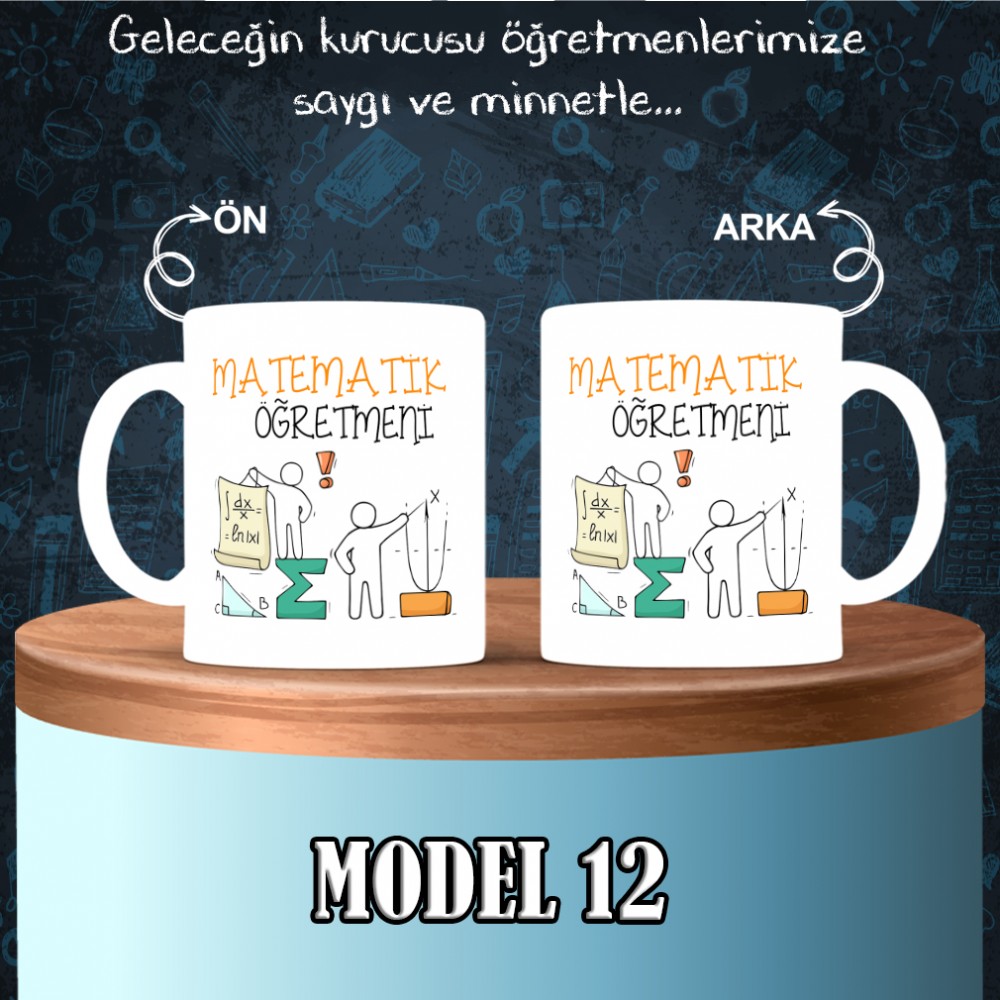 Matematik Öğretmenlerine Özel Tasarımlı Baskılı Kupa Bardak – MiksHediye