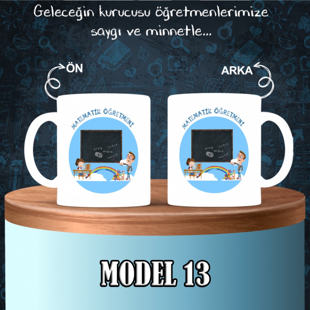 Matematik Öğretmenlerine özel baskılı seramik kupa bardak