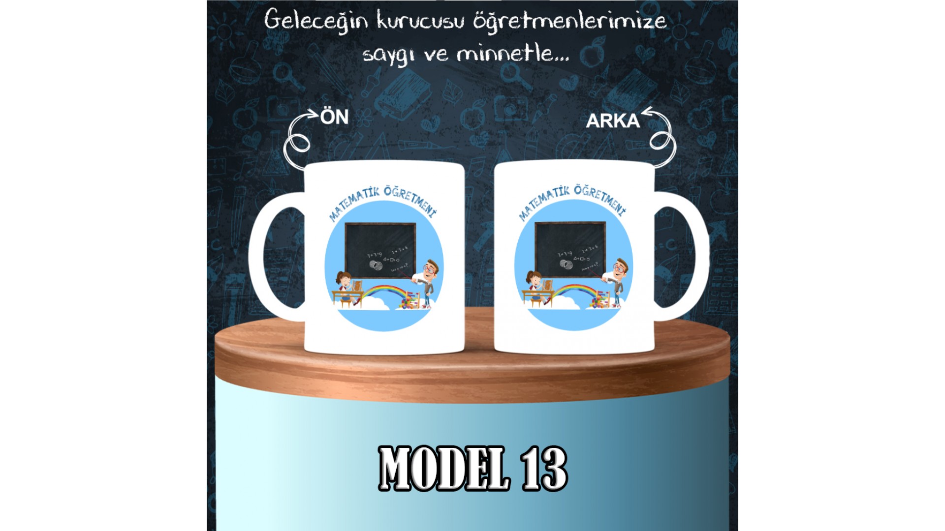 Matematik Öğretmenlerine özel baskılı seramik kupa bardak
