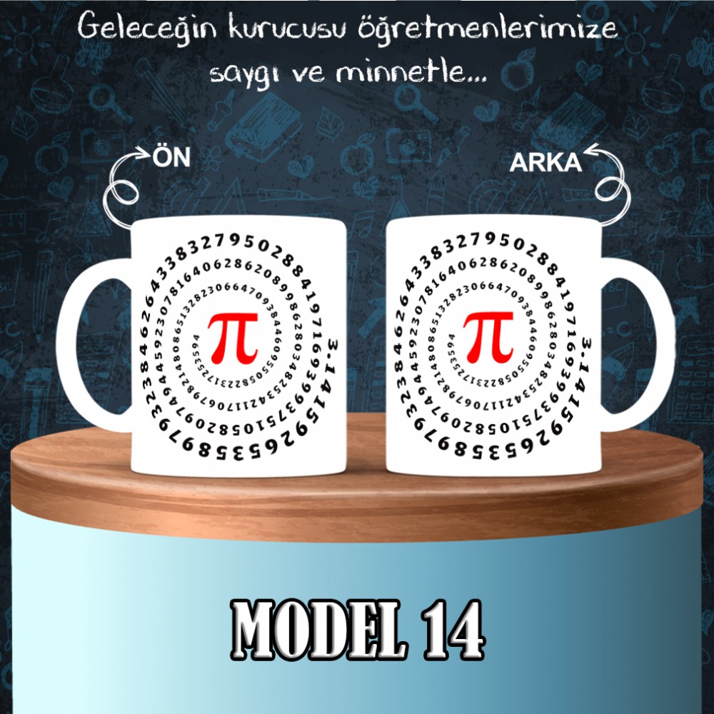 Matematik Öğretmenlerine özel baskılı seramik kupa bardak