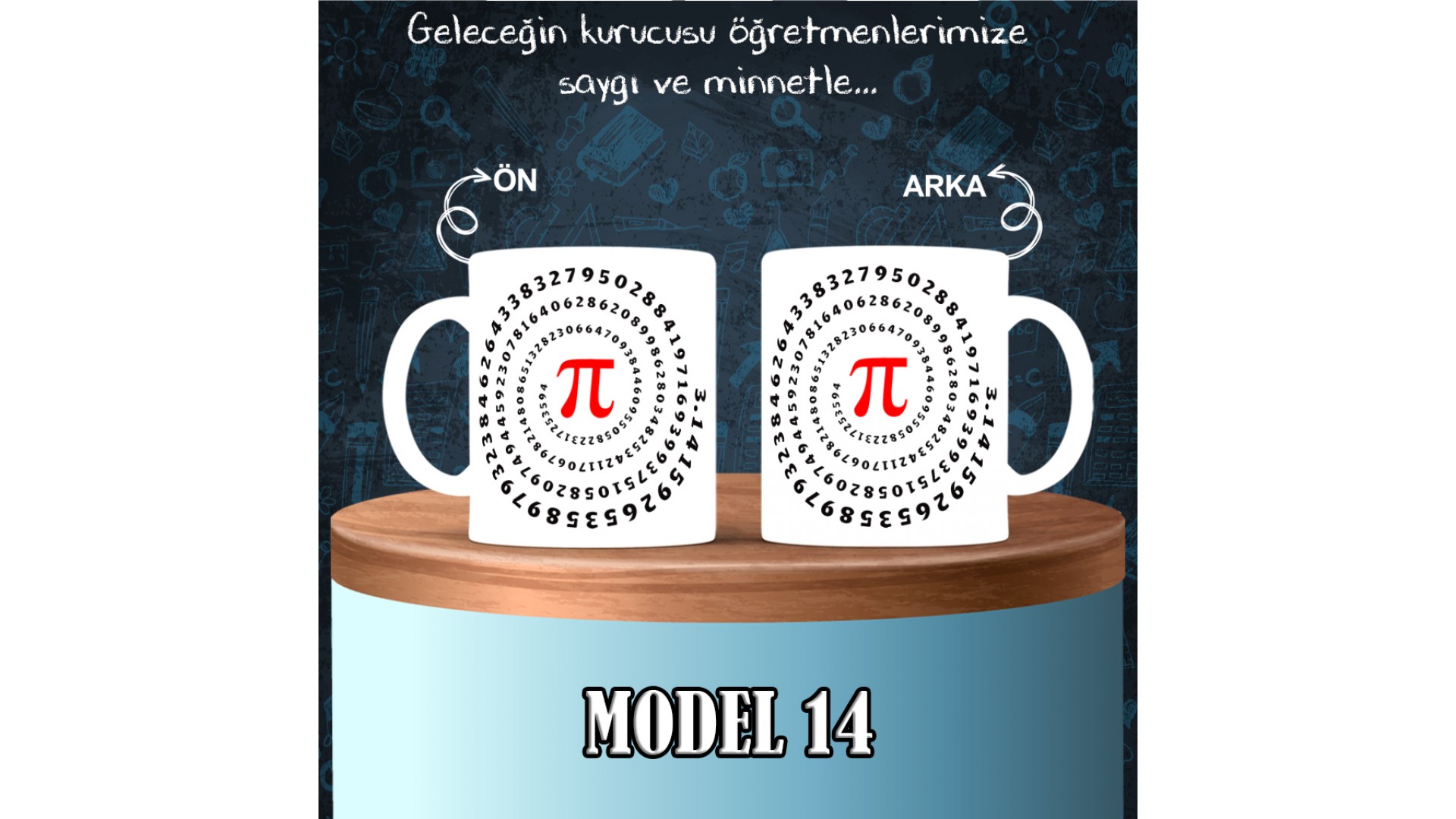 Matematik Öğretmenlerine özel baskılı seramik kupa bardak