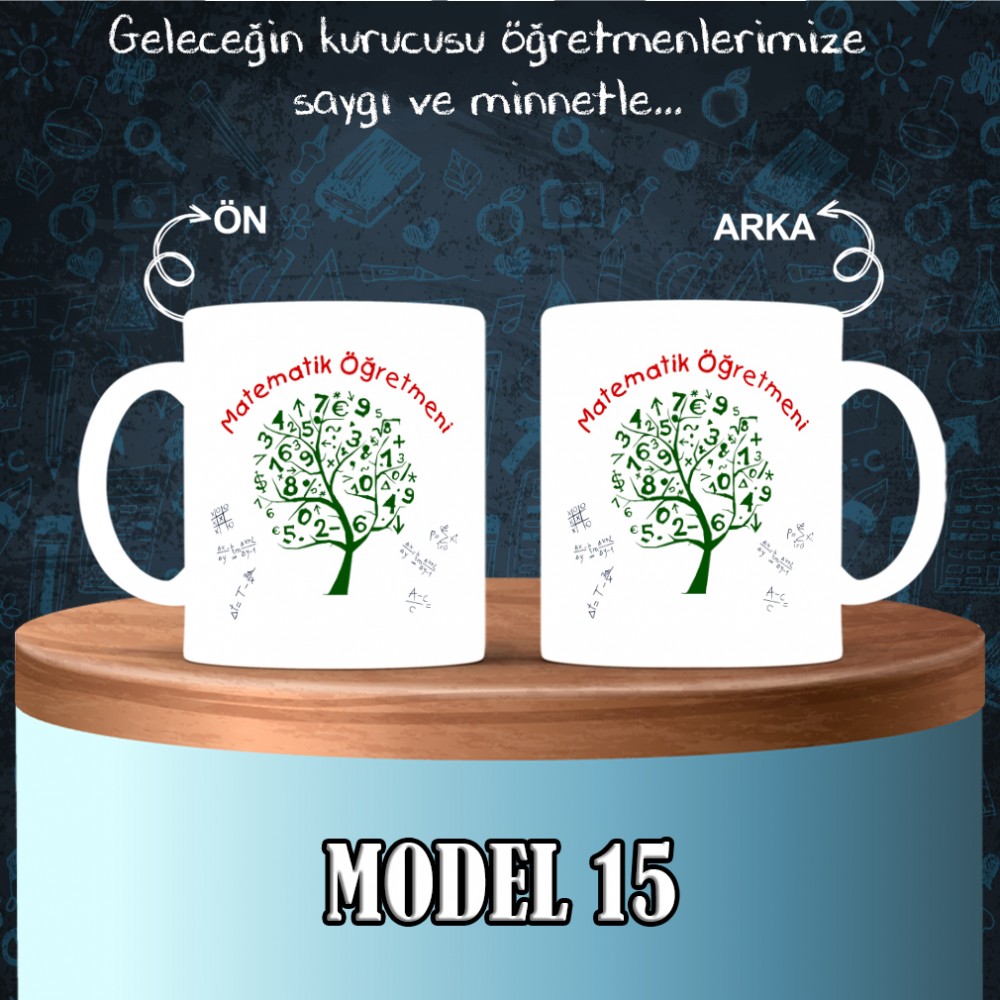 Matematik Öğretmenlerine Özel Tasarımlı Baskılı Kupa Bardak – MiksHediye