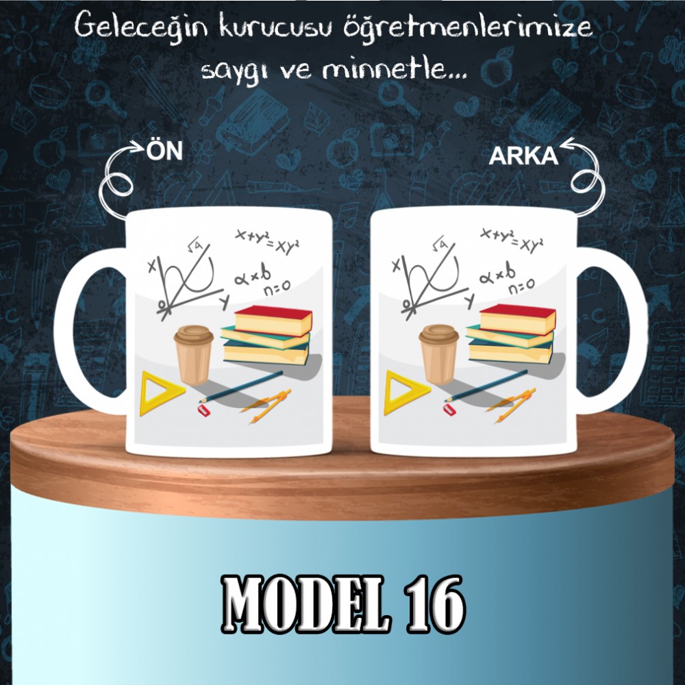 Matematik Öğretmenlerine özel baskılı seramik kupa bardak