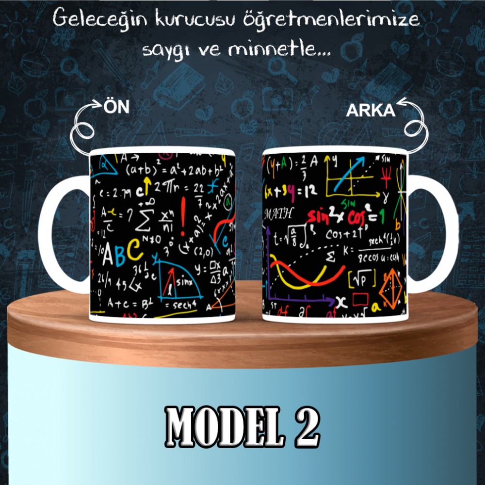 Matematik Öğretmenlerine özel baskılı seramik kupa bardak