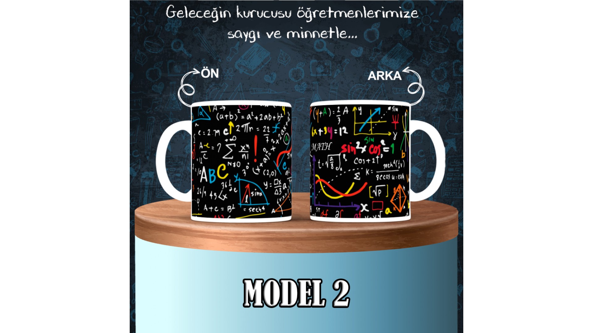Matematik Öğretmenlerine özel baskılı seramik kupa bardak