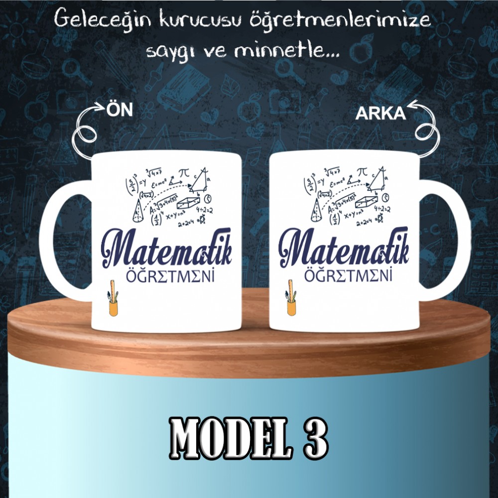 Matematik Öğretmenlerine Özel Tasarımlı Baskılı Kupa Bardak – MiksHediye