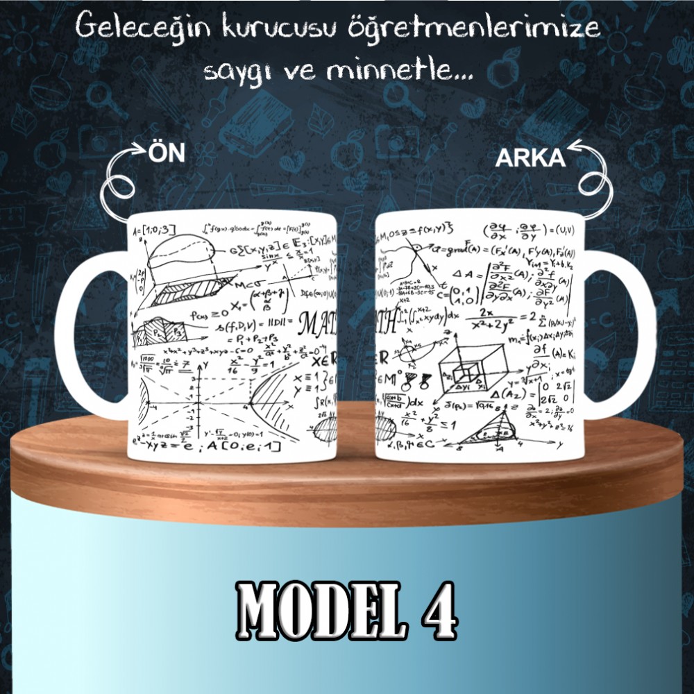 Matematik Öğretmenlerine özel baskılı seramik kupa bardak