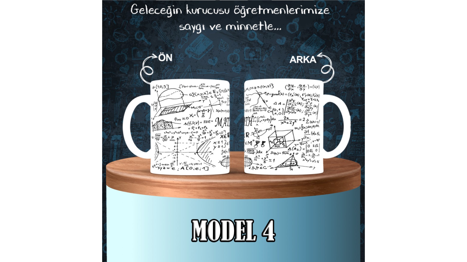Matematik Öğretmenlerine özel baskılı seramik kupa bardak