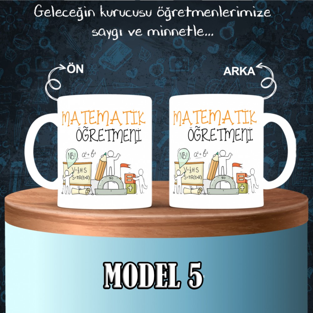 Matematik Öğretmenlerine Özel Tasarımlı Baskılı Kupa Bardak – MiksHediye