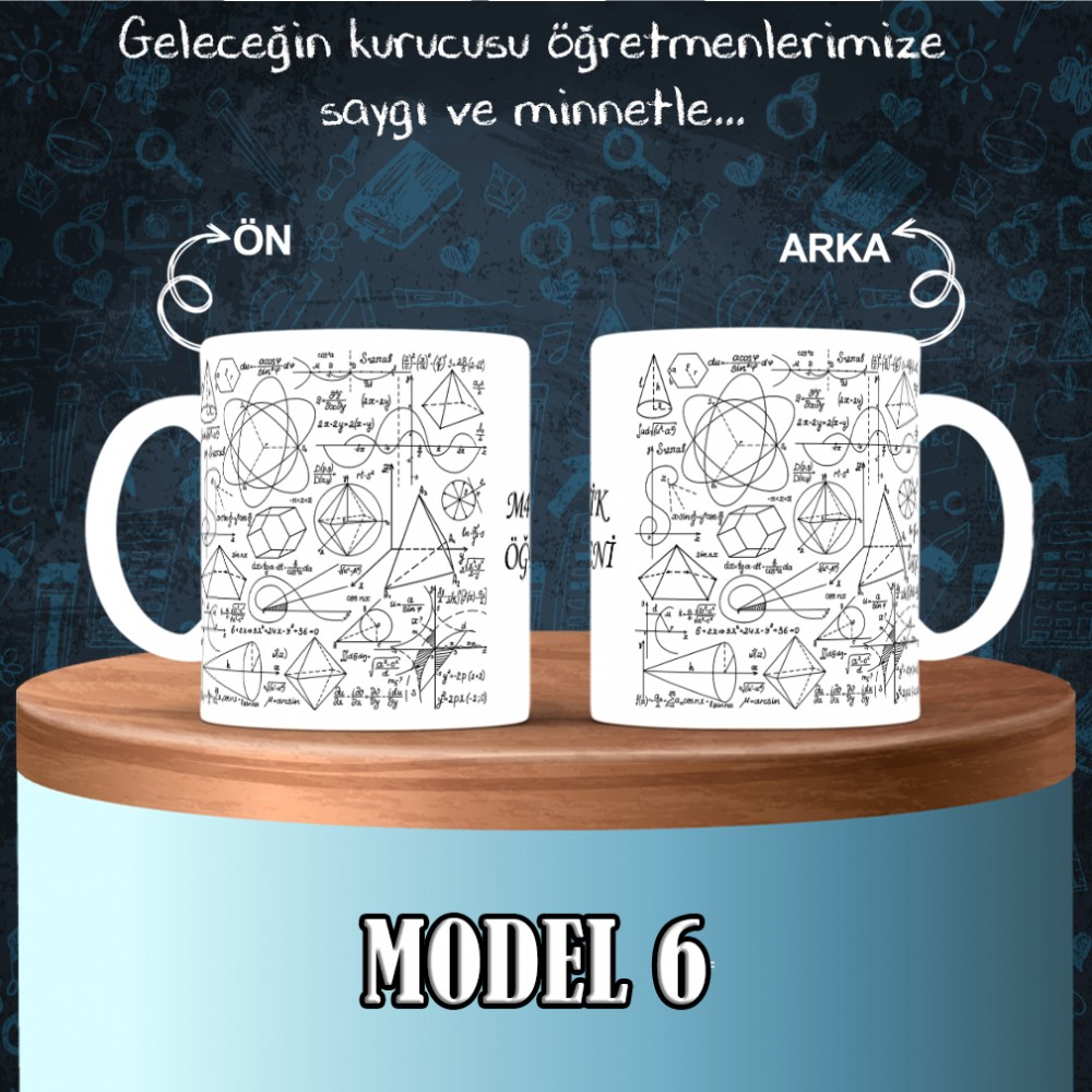 Matematik Öğretmenlerine özel baskılı seramik kupa bardak