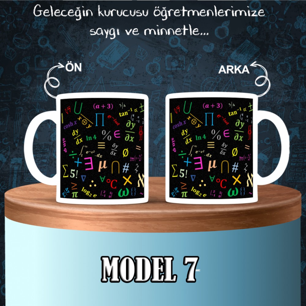 Matematik Öğretmenlerine Özel Tasarımlı Baskılı Kupa Bardak – MiksHediye
