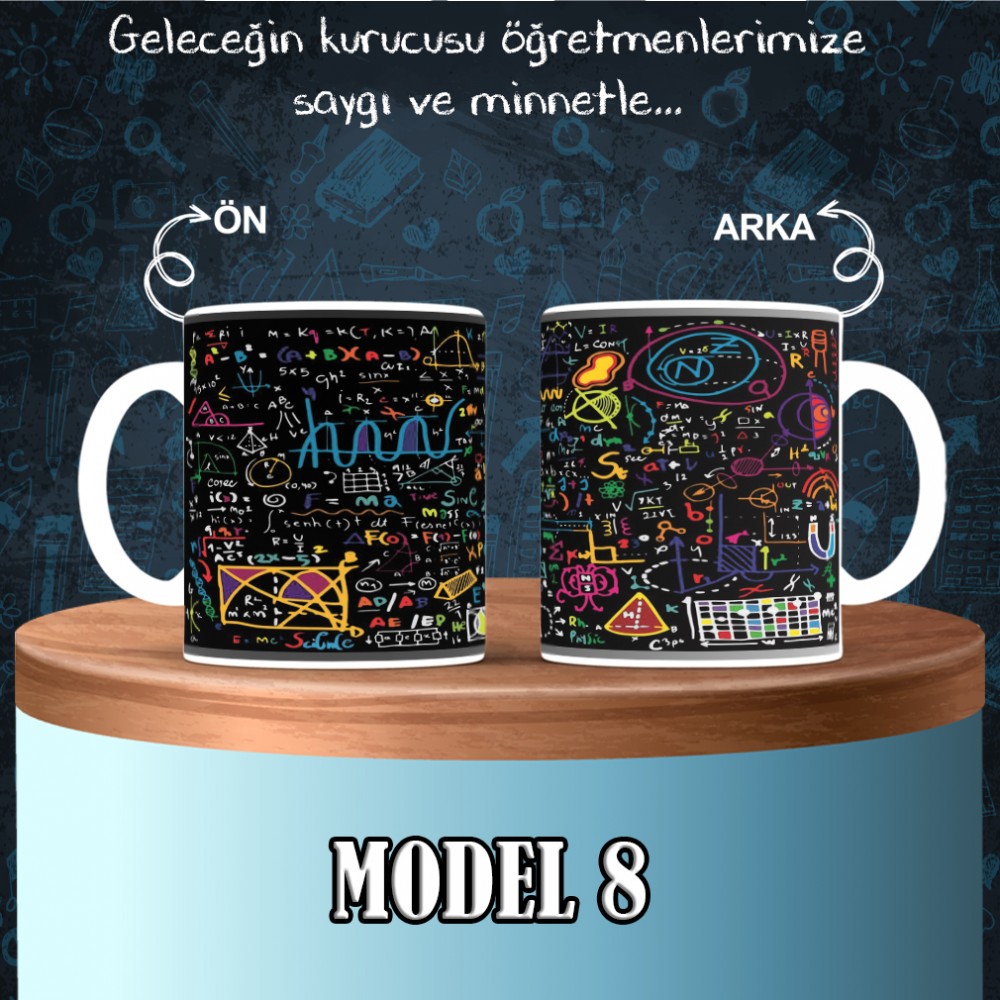 Matematik Öğretmenlerine özel baskılı seramik kupa bardak
