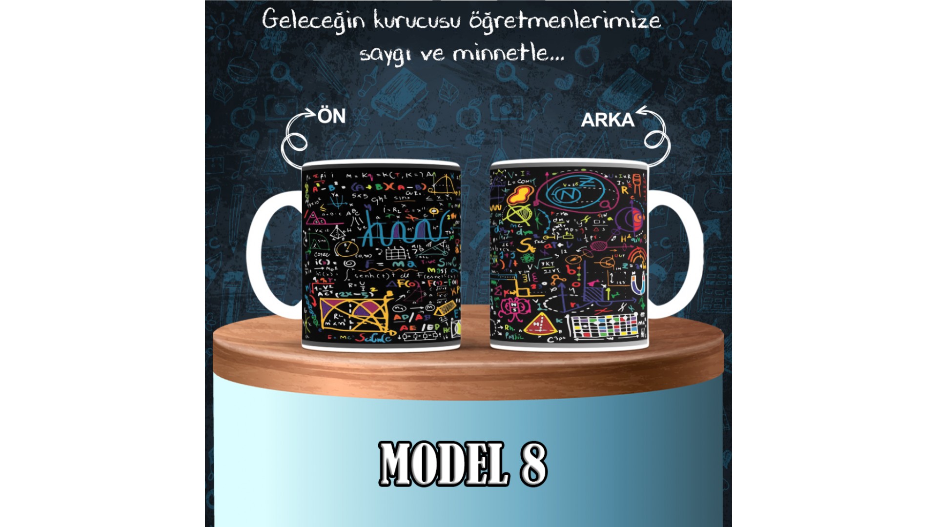 Matematik Öğretmenlerine özel baskılı seramik kupa bardak