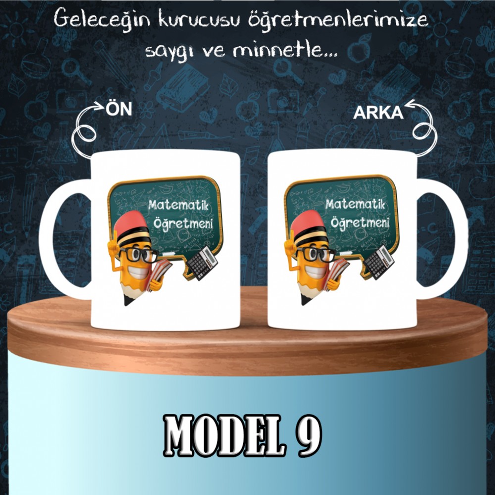 Matematik Öğretmenlerine Özel Tasarımlı Baskılı Kupa Bardak – MiksHediye
