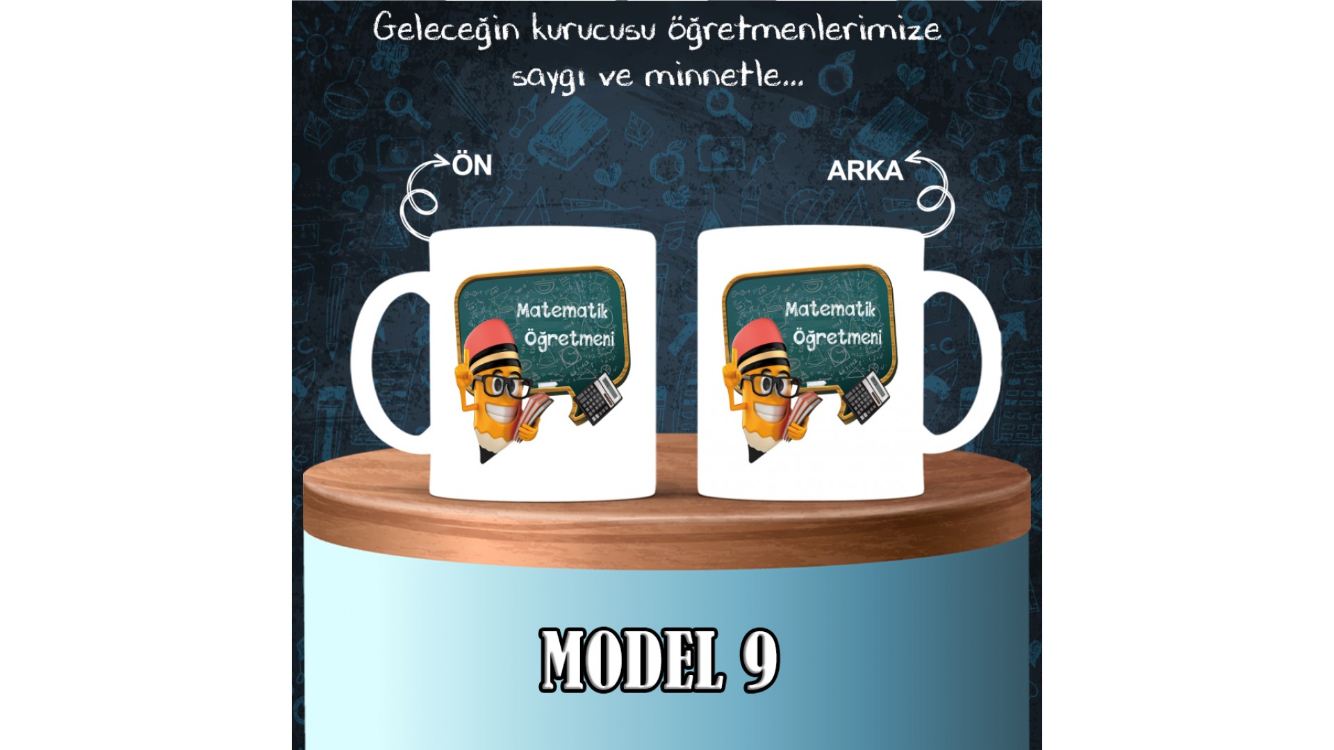 Matematik Öğretmenlerine özel baskılı seramik kupa bardak