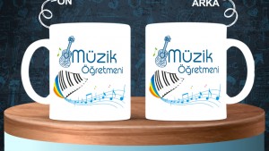 Müzik Öğretmenlerine özel baskılı seramik kupa bardak