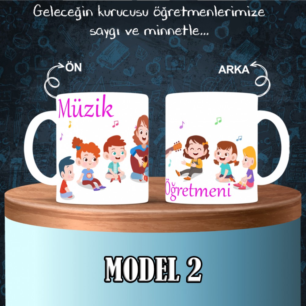 Müzik Öğretmenlerine özel baskılı seramik kupa bardak