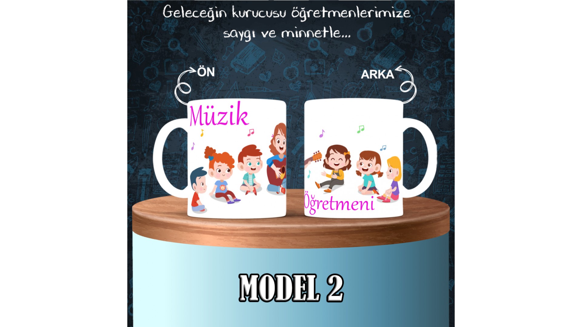 Müzik Öğretmenlerine özel baskılı seramik kupa bardak