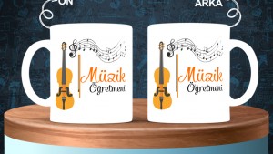 Müzik Öğretmenlerine özel baskılı seramik kupa bardak