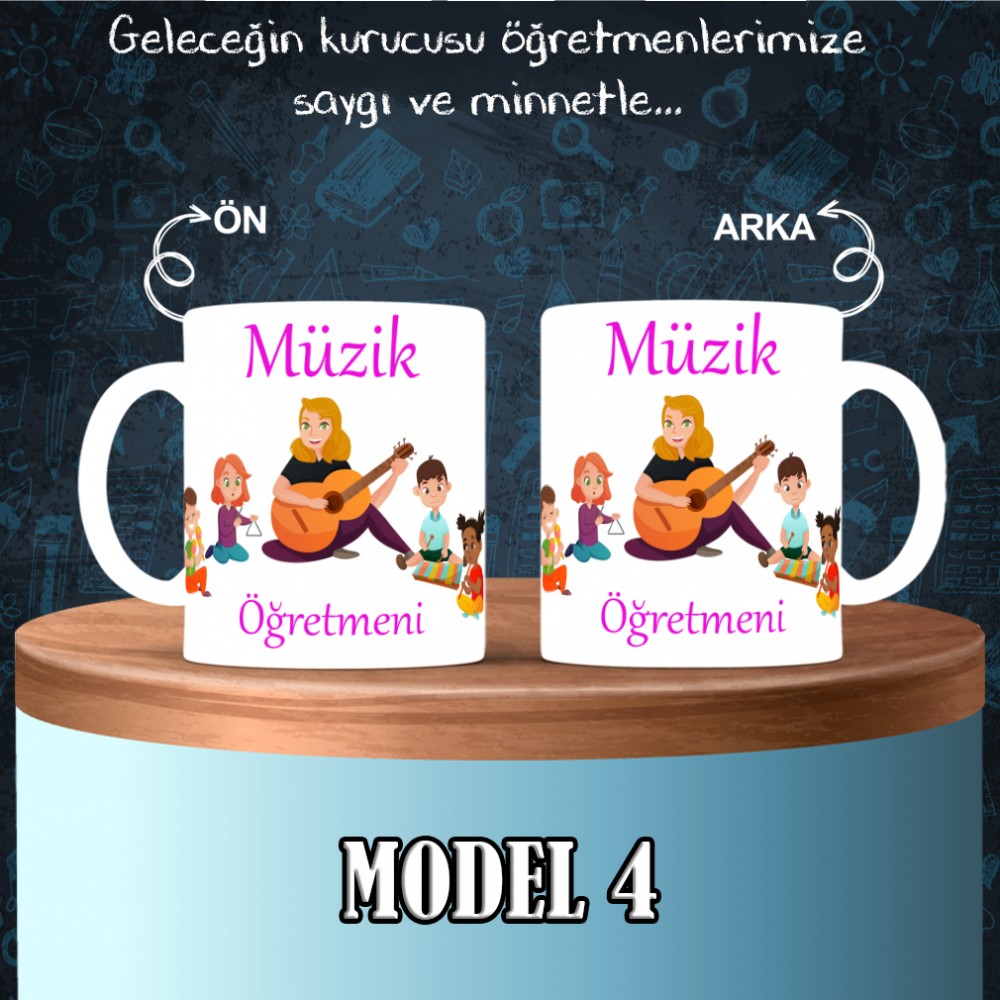 Müzik Öğretmenlerine özel baskılı seramik kupa bardak