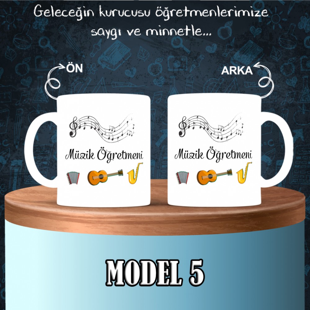 Müzik Öğretmenlerine Özel Tasarımlı Baskılı Kupa Bardak – MiksHediye