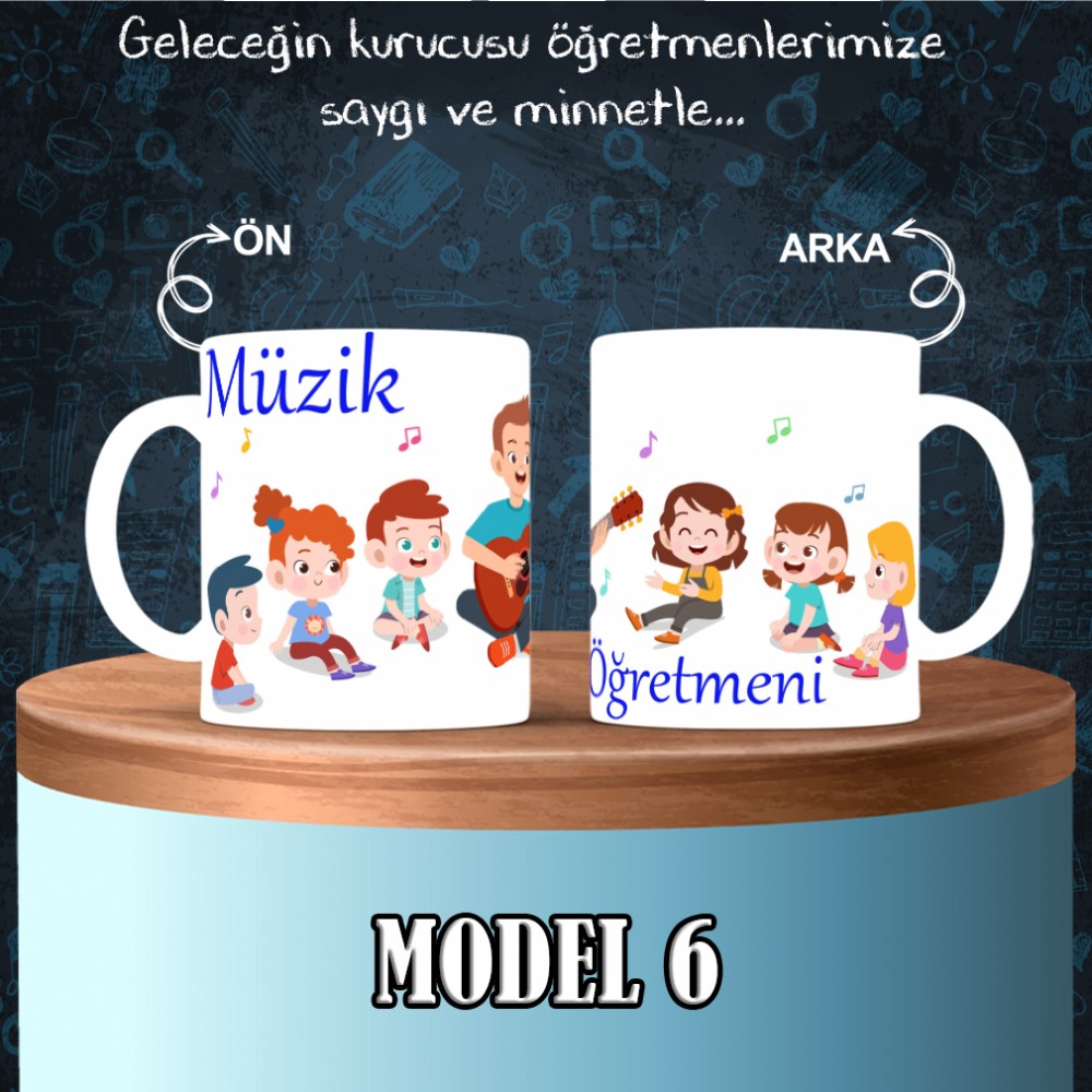 Müzik Öğretmenlerine özel baskılı seramik kupa bardak