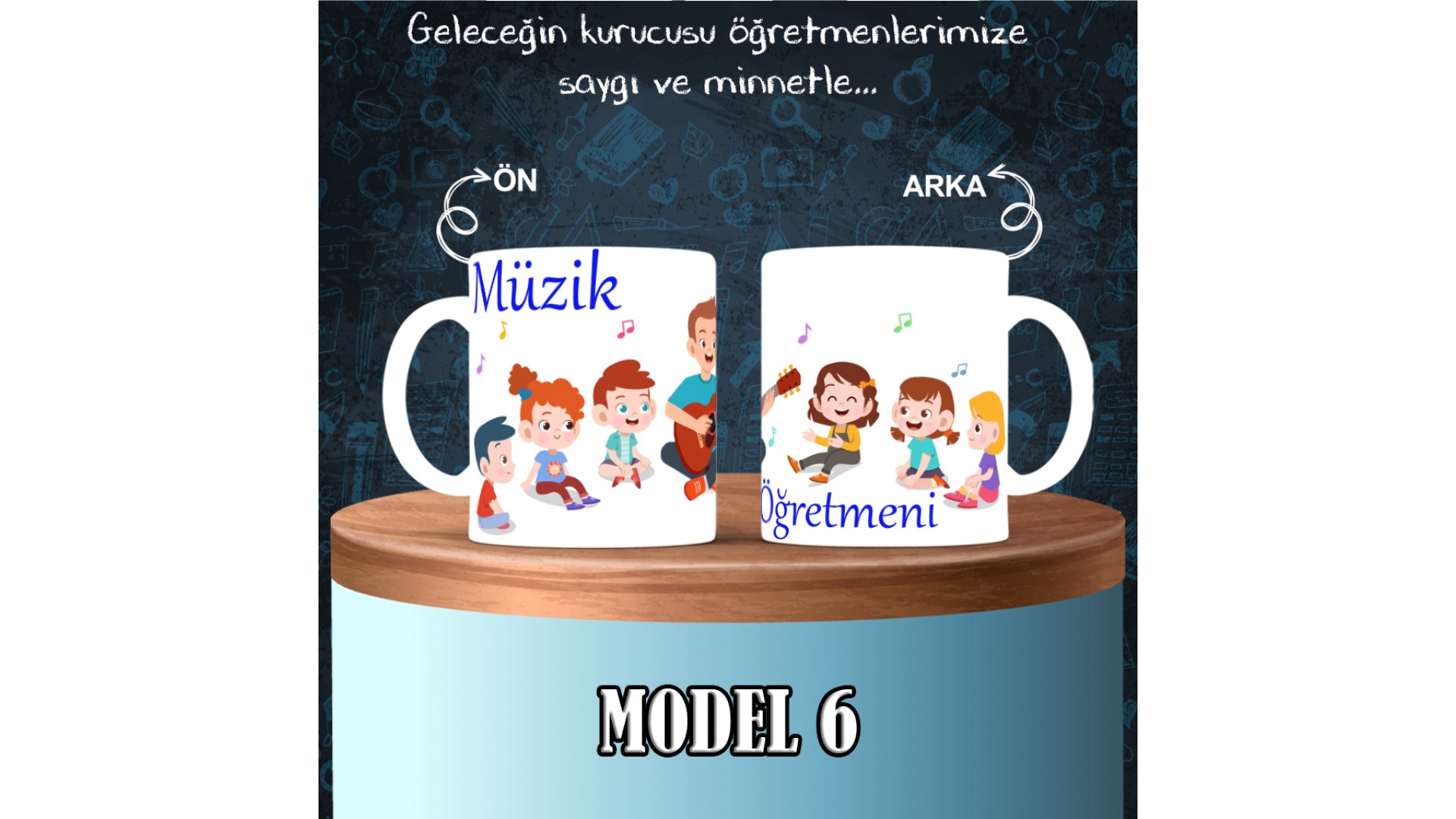 Müzik Öğretmenlerine özel baskılı seramik kupa bardak