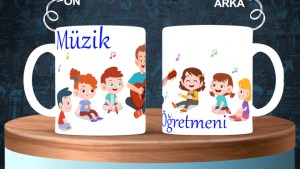 Müzik Öğretmenlerine özel baskılı seramik kupa bardak