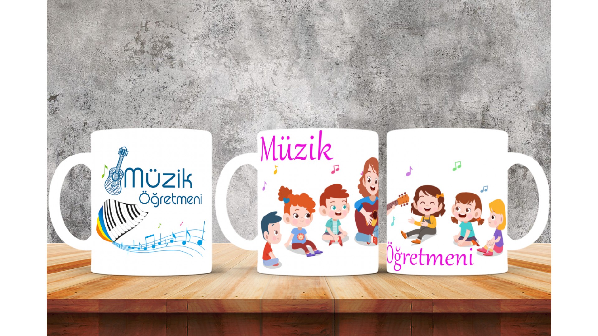 Müzik Öğretmenlerine özel baskılı seramik kupa bardak