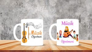 Müzik Öğretmenlerine özel baskılı seramik kupa bardak