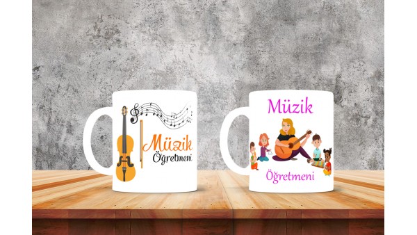 Müzik Öğretmenlerine Özel Tasarımlı Baskılı Kupa Bardak – MiksHediye