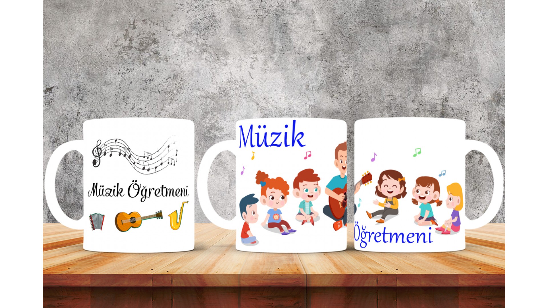 Müzik Öğretmenlerine özel baskılı seramik kupa bardak