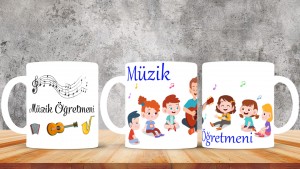 Müzik Öğretmenlerine özel baskılı seramik kupa bardak
