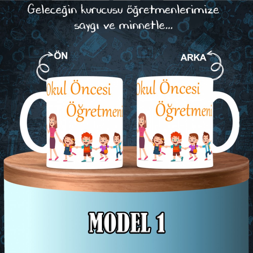 Okul Öncesi Öğretmenlerine Özel Tasarımlı Baskılı Kupa Bardak – MiksHediye