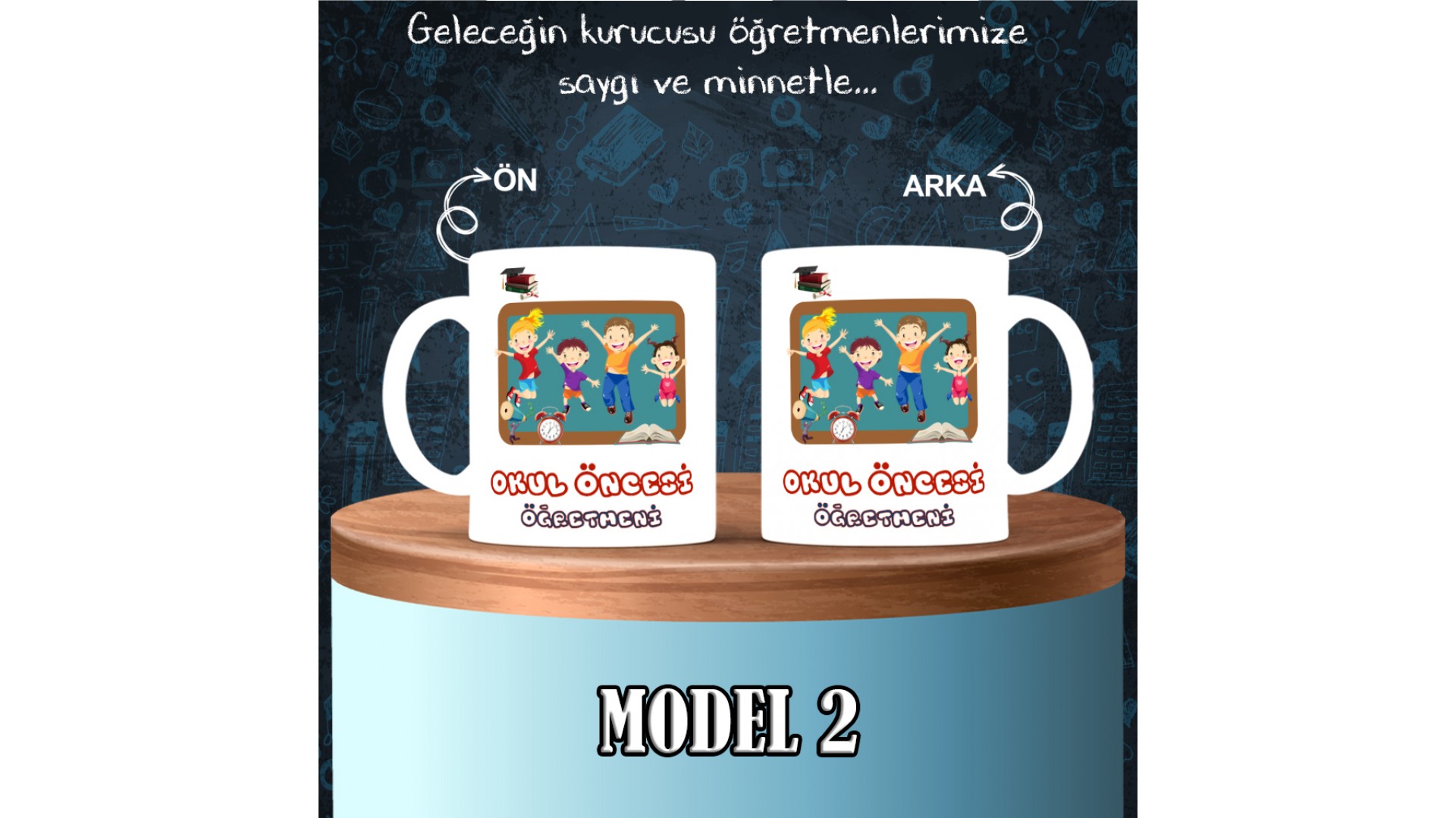 Okul Öncesi Öğretmenlerine özel baskılı seramik kupa bardak