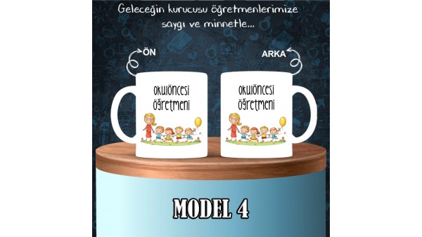 Okul Öncesi Öğretmenlerine Özel Tasarımlı Baskılı Kupa Bardak – MiksHediye