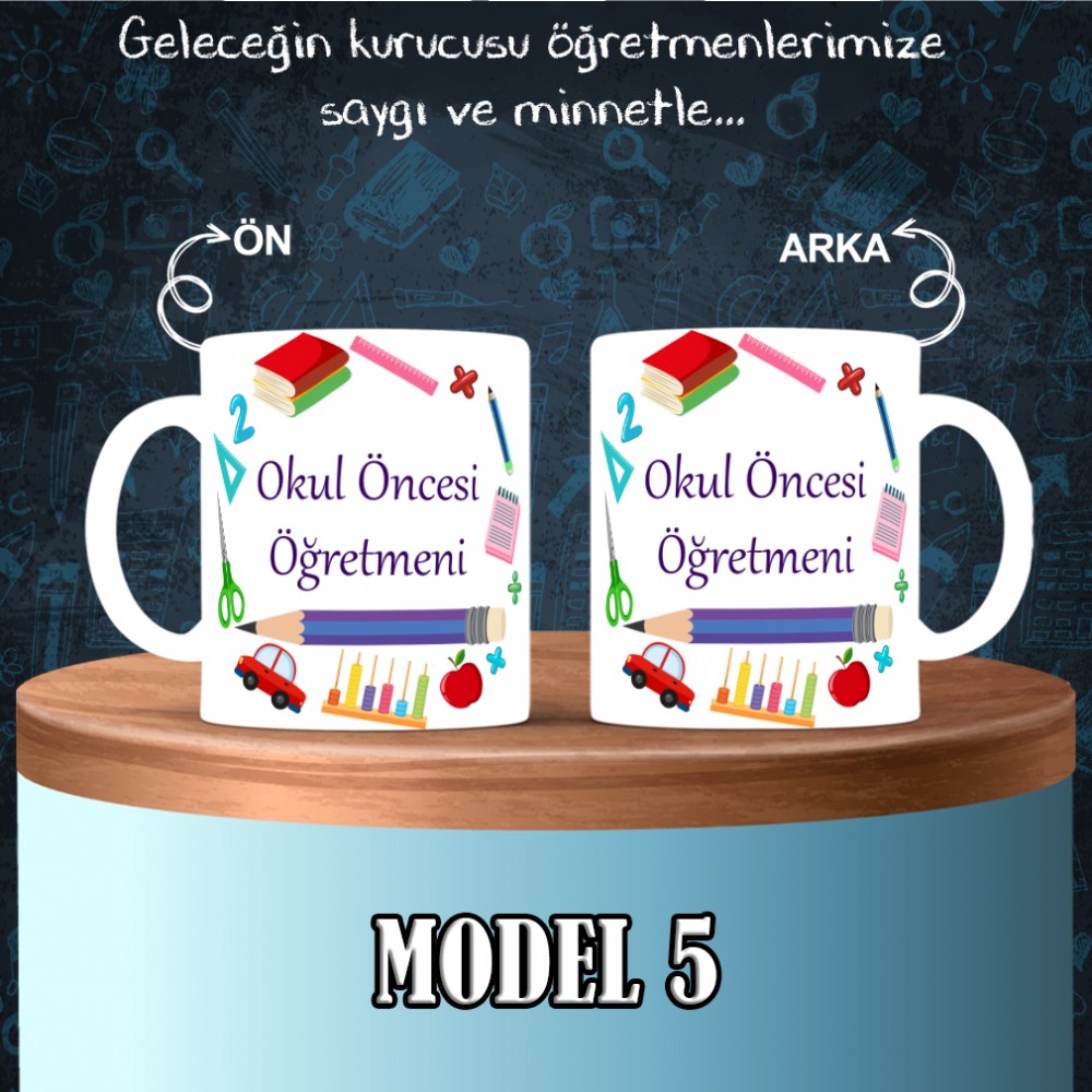 Okul Öncesi Öğretmenlerine özel baskılı seramik kupa bardak