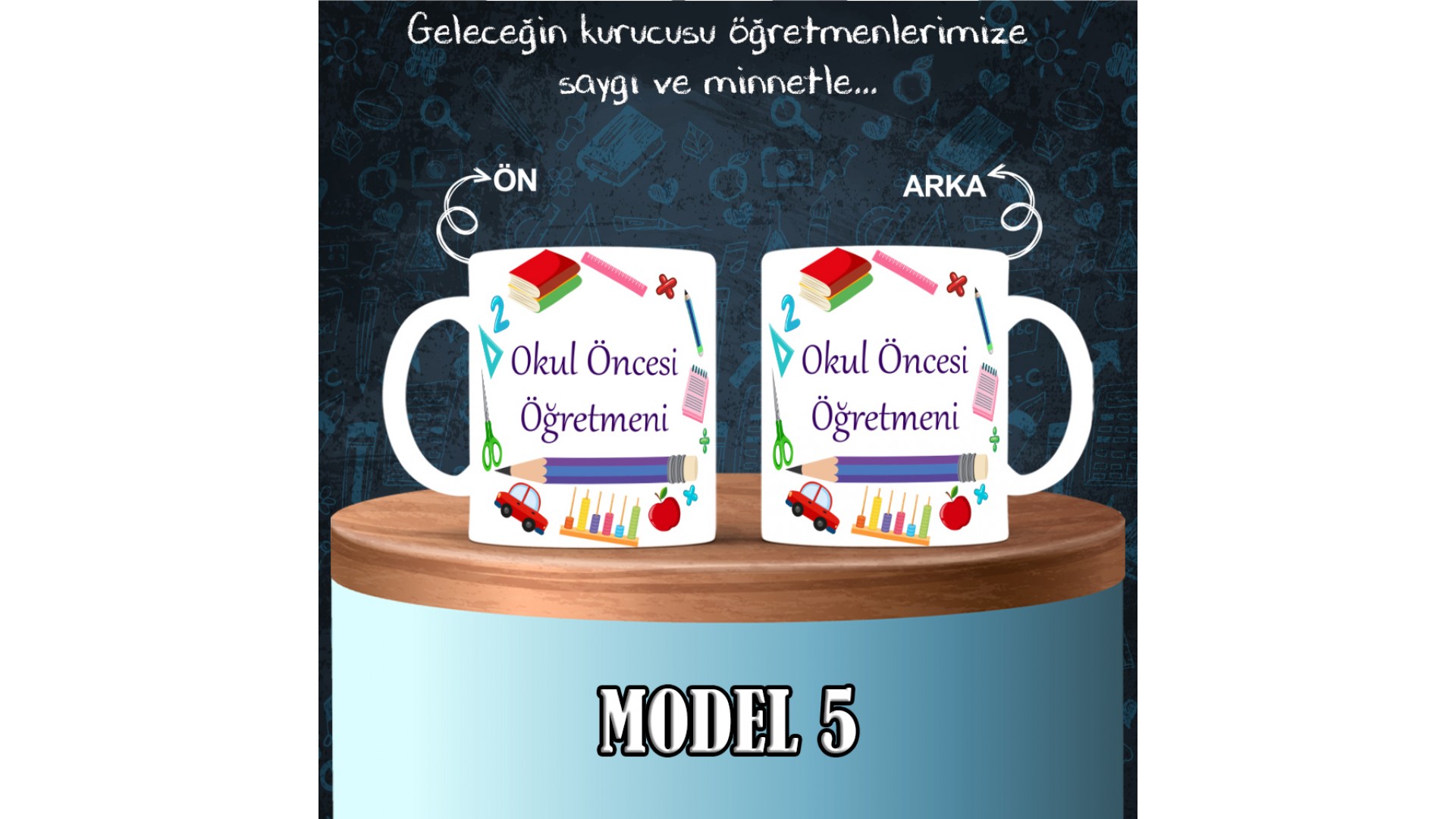 Okul Öncesi Öğretmenlerine özel baskılı seramik kupa bardak