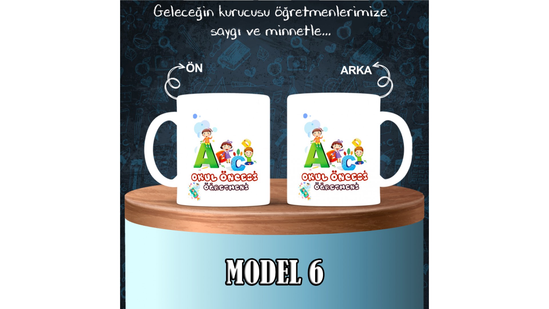 Okul Öncesi Öğretmenlerine özel baskılı seramik kupa bardak