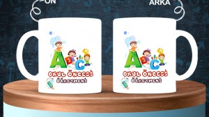 Okul Öncesi Öğretmenlerine özel baskılı seramik kupa bardak