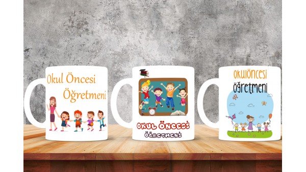 Okul Öncesi Öğretmenlerine Özel Tasarımlı Baskılı Kupa Bardak – MiksHediye