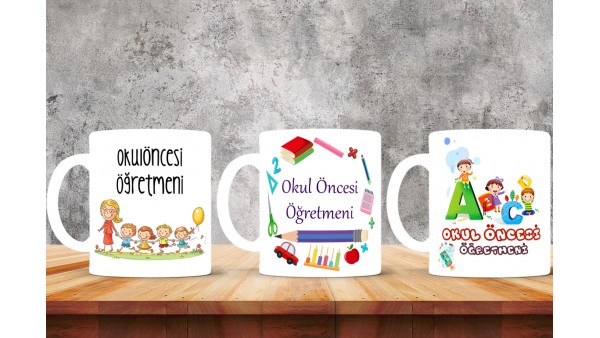 Okul Öncesi Öğretmenlerine Özel Tasarımlı Baskılı Kupa Bardak – MiksHediye