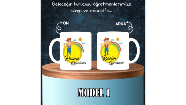 Resim Öğretmenlerine Özel Tasarımlı Baskılı Kupa Bardak – MiksHediye