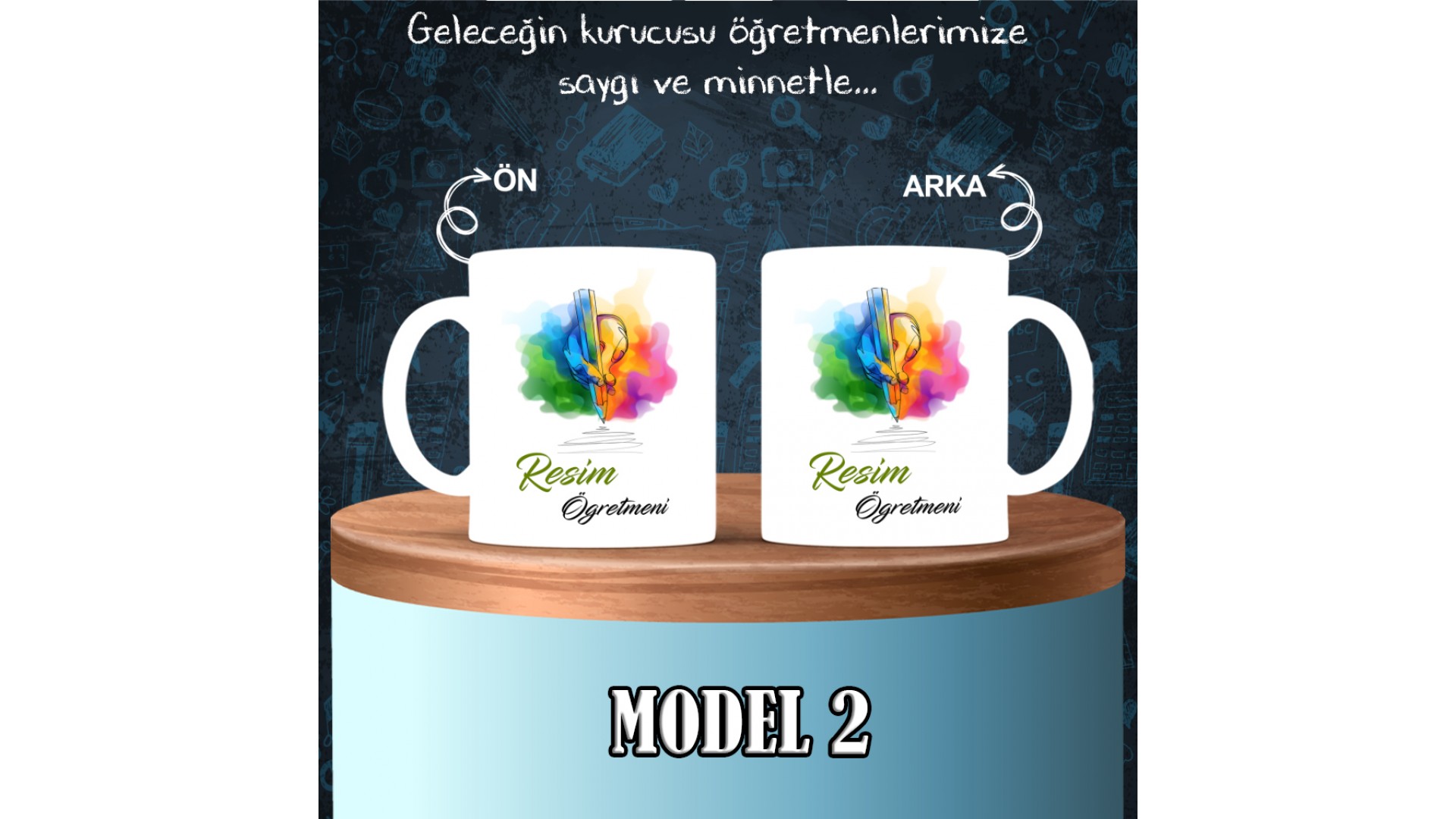 Resim Öğretmenlerine özel baskılı seramik kupa bardak